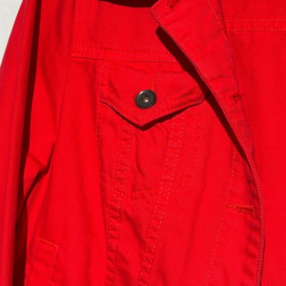 JCP Red Demin Jacket Size Medium - Picture 3 of 5